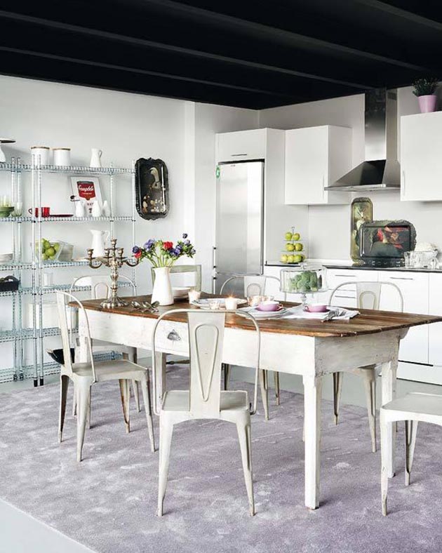 interiors-white-metal-chairs-black-ceiling